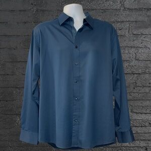 Flex Luxury Collection Long Sleeve Button Down Dress Shirt Size Large
